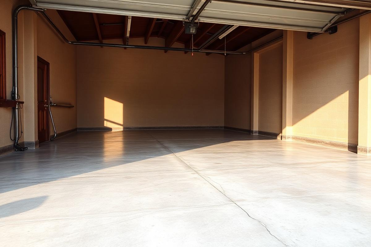 Empty, swept-clean garage after junk removal